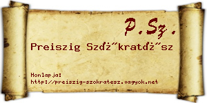 Preiszig Szókratész névjegykártya